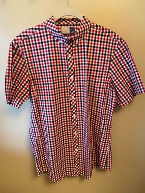 14th & Union Red, White, and Navy Gingham Button-Down Shirt